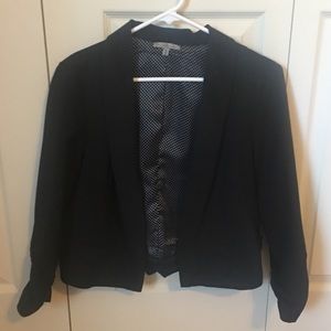 Cropped 3/4 Ruched Sleeve Blazer Suit Jacket